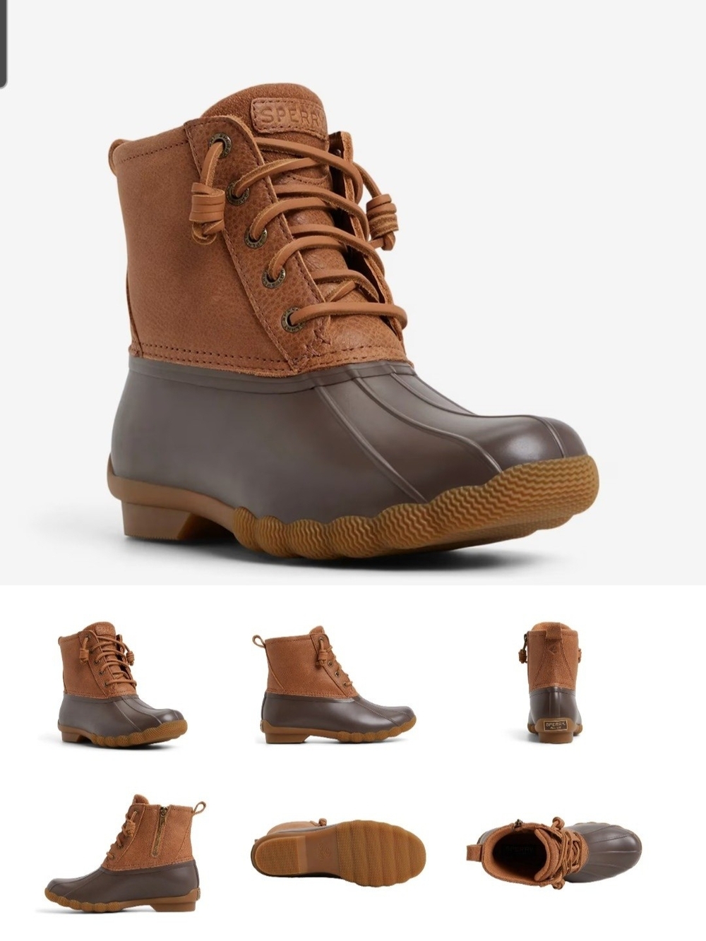 Sperry Brown Two-Tone Waterproof Duck Boot